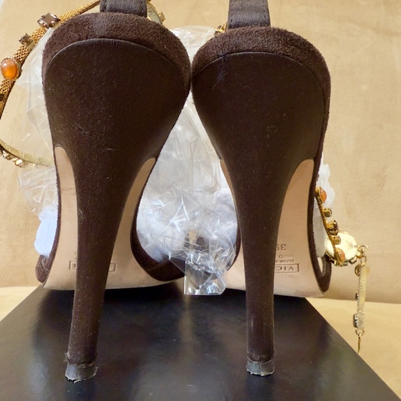 Giuseppe Zanotti Brown and Gold Sandals - Picture 12 of 16